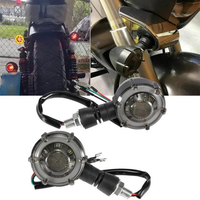 Motorcycle Turn Signal Red Amber LED Indicator Light Blinker Lamp DRL Universal