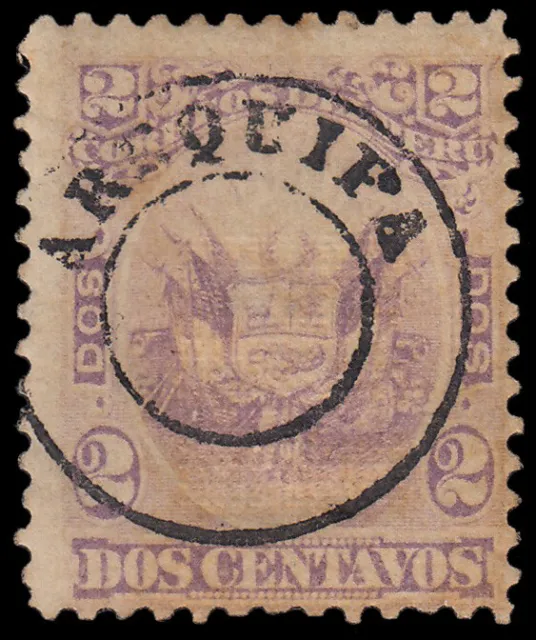 Pérou Arequipa 15b 1884 Timbres De 1874-84 Avec Surcharge À Rouge Ou Noir MH