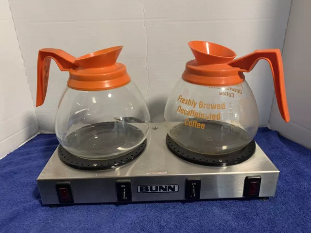 BUNN STAINLESS STEEL DUAL BURNER COFFEE POT WARMER HOT PLATE WX-2 Coffee Carafe