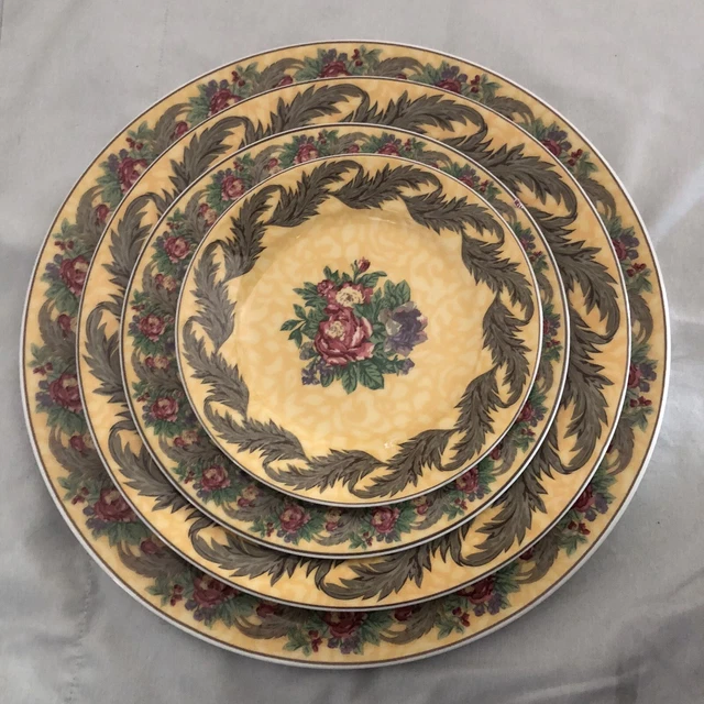 SET 4 ROSENTHAL Nina Campbell Bloomsbury Pearl China Plates EUC Floral