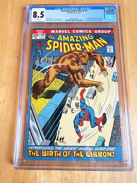 Amazing Spider-Man #110 **Cgc 8.5 White Pages * 1St App Of The Gibbon *1972*
