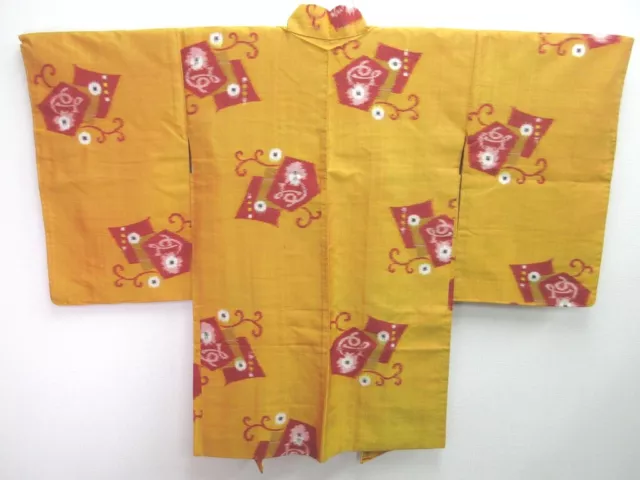 8220B4 Silk Vintage Japanese Kimono Haori Jacket Abstract art Flower Meisen