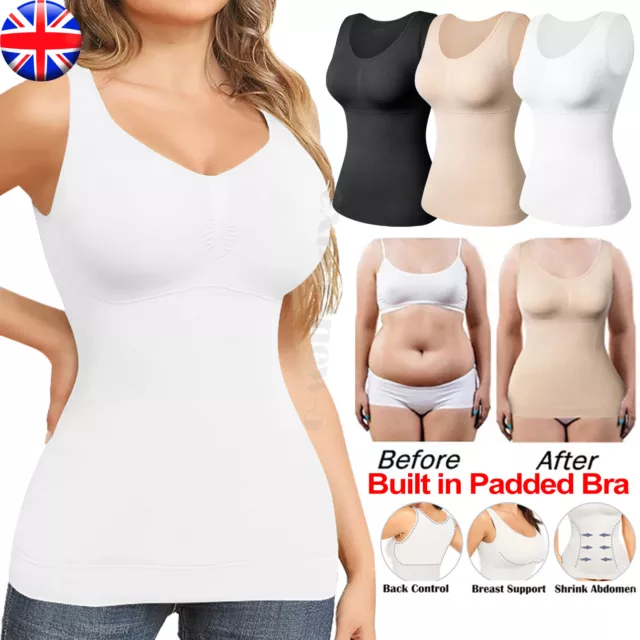 WOMEN'S BEIGE BODY Suit Shapewear Open Bust Bra Cami Shaper Tank Top  561003T £19.75 - PicClick UK