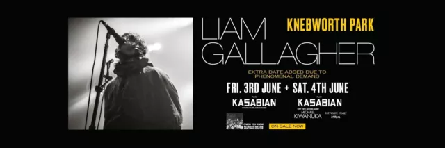 2 x liam gallagher knebworth tickets    Friday 3rd June General Admission