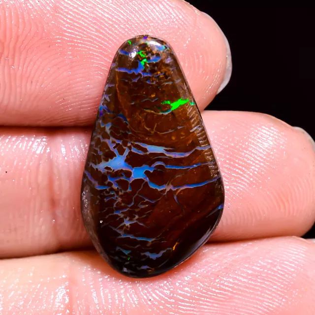 10.50 Cts Natural Mind Blowing Boulder Opal Fancy 22X13X4MM Cab Drilled Gemstone