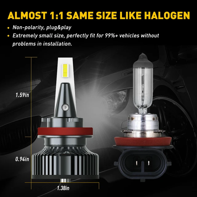 CANBUS H11B 16000LM LED Headlight Globes Light Bulbs Kit Car Lamp