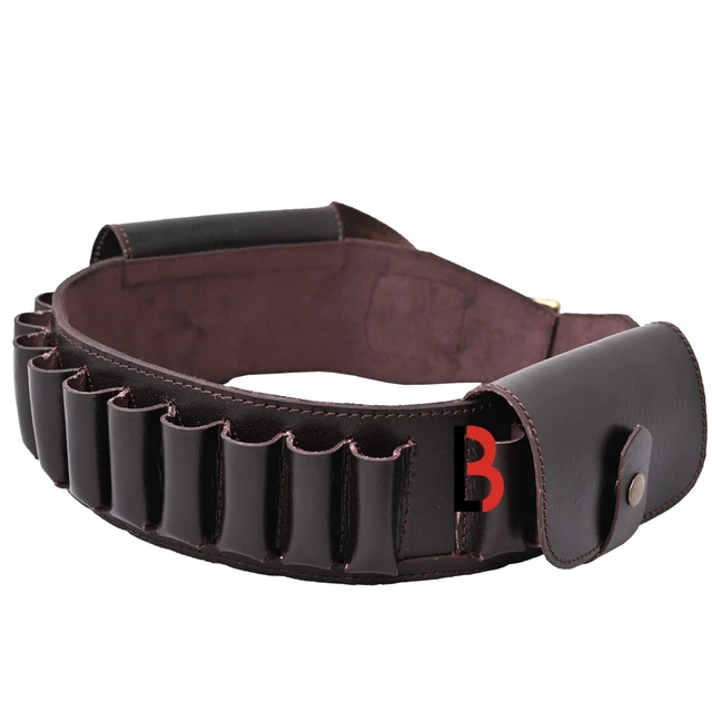 thumbnail image 2 of Vintage Brown Cowhide Leather Cartridge Belt - Adjustable Bandolier For .22 Caliber, Holds 30 Rounds 2 of 12