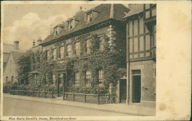 Stratford On Avon Miss Marie Corellis House 1907 Rige Lane Postmark Picked serie