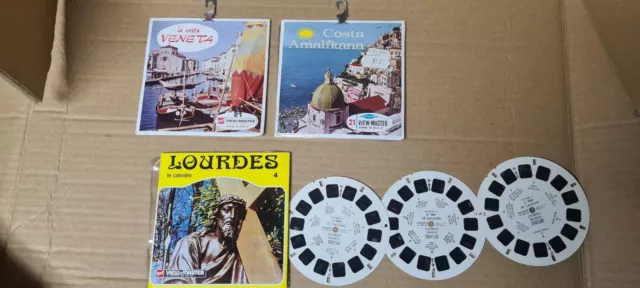 Lotto di 3 view-master con 3 scene in rilievo 3d