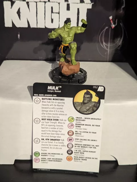 Heroclix Avengers Defenders War set Hulk (Amadeus) #052 Super Rare figure w/card