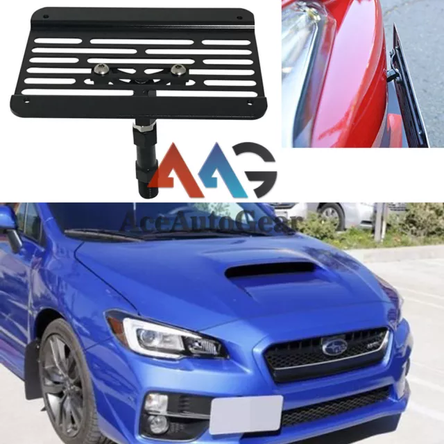 For Subaru WRX STI Front Bumper Tow Hook License Plate Relocator Bracket Mount