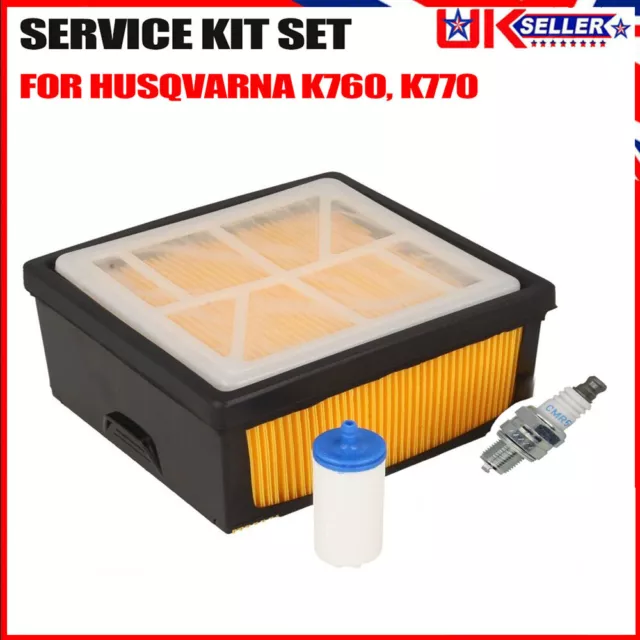 Service Kit Set For HUSQVARNA K760, K770- Air Filter / Spark Plug / Fuel Filter