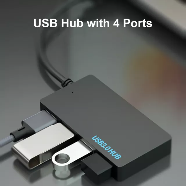Slim Usb Hub Adapter Station Ultra-thin 4-port 3.0 for Pc Connectivity Expansion