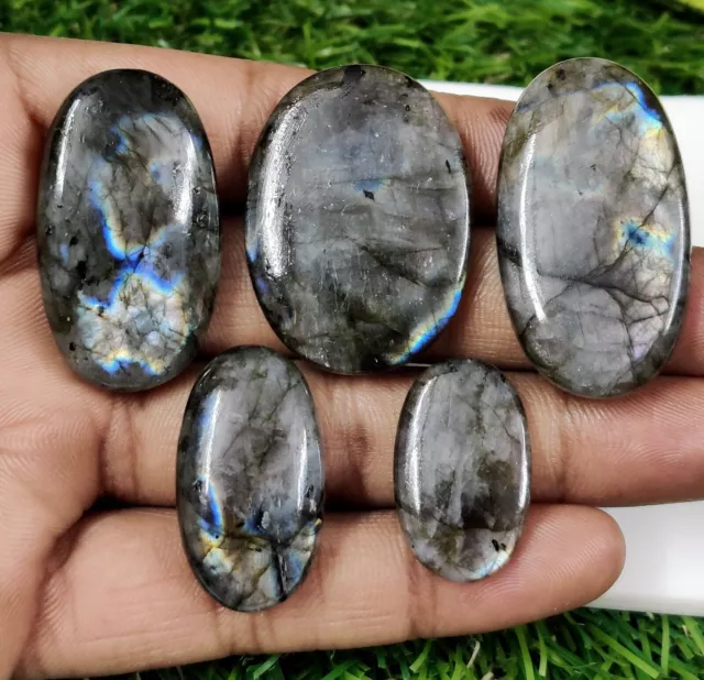 Natural Lovely Blue Fire Labradorite Oval Gemstone For Jewelry Making 202 Cts