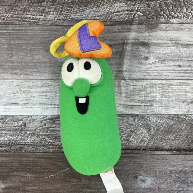 💚Rare! Vintage Larry the Cucumber Veggie Tales Fisher Price Plush Stuffed Toy