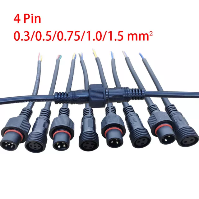 4 Pin Wasserdicht Stecker Buchse Stecker Stromkabel Buchse Elektrisches Kabel