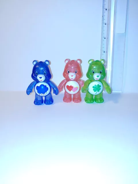 3~Care Bears Plastic Figures Cake Toppers 3" Just Play TCFC