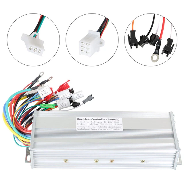 1000W Motor Speed Controller DC 48-72V For Electric E-bike Scooter Brushless