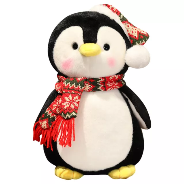 Christmas Penguin Scarf, Santa Hat, Plush Toy Doll Holiday Gifts