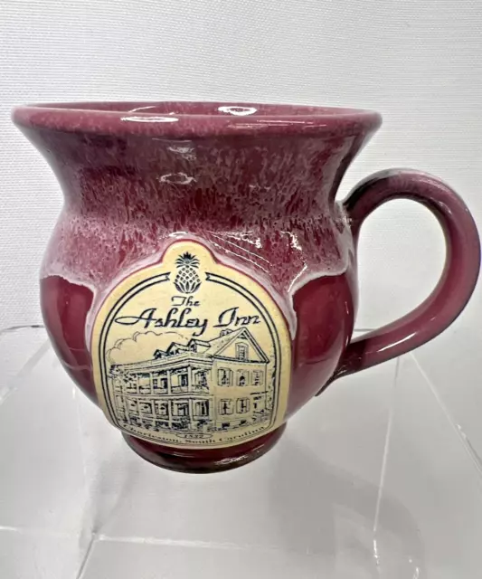 The Ashley Inn Charleston South Carolina Deneen Pottery Mug Mauve Drip Glaze