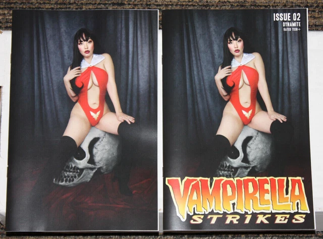 Dynamite Vampirella Strikes (2022) #2 TWO COVERS Photo & Photo Virgin Variants