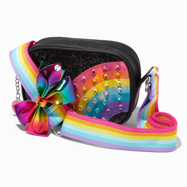 Jojo Siwa™ Rainbow Bow Black Crossbody Bag