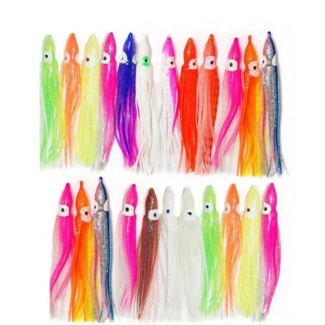 ARTIFICIAL OCTOPUS SQUID Soft Fishing Lures Saltwater Colorful Mix
