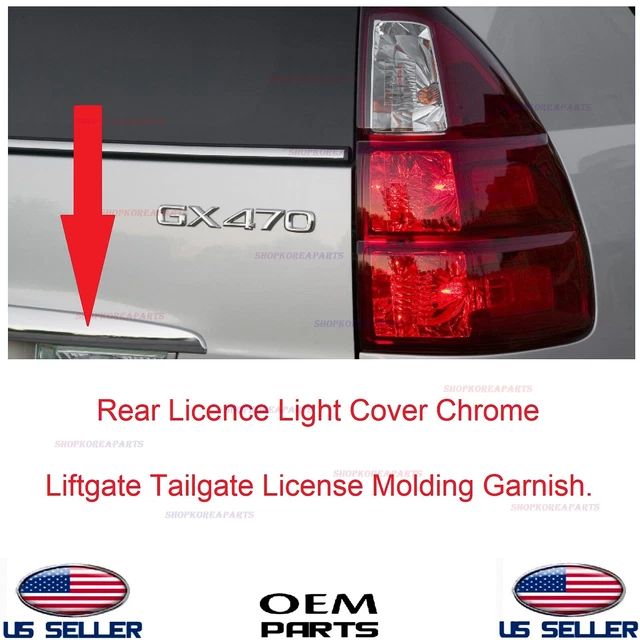 Genuine OEM Lexus 75132-60070 Rear Chrome License Plate Light Lens Cover For 2003-2009 GX470