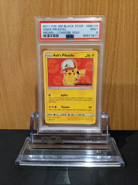 PSA 9 Ash's Pikachu SM109 Sun & Moon Pokemon Promo