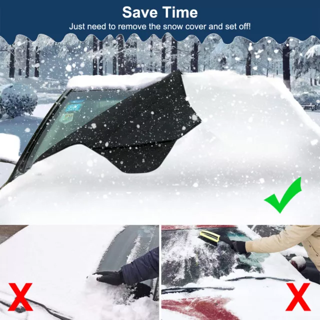 Car Windshield Snow Cover Front & Rear Magnetic Frost Ice Sun Protector Winter 2