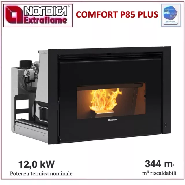 Extraflame Comfort P85 Plus Inserto Caminetto Pellet 12Kw Promo Fino 31/03