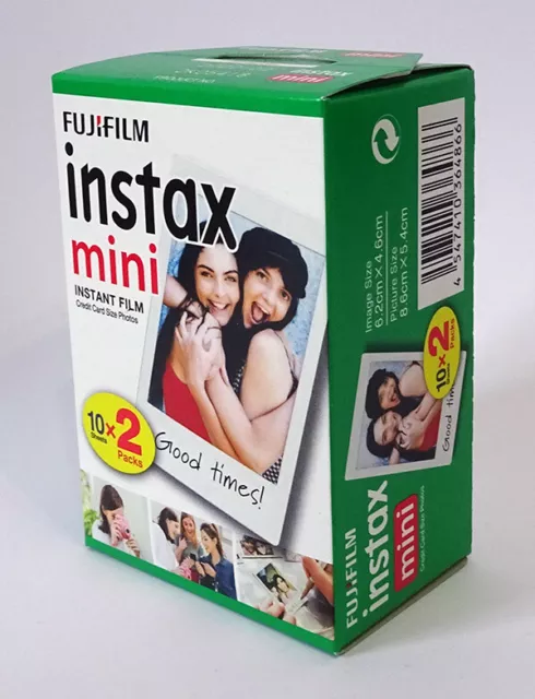 Fujifilm Fuji Instax Mini Farbe Sofortbildfilm Doppelpack 2 x 10 Aufnahmen (UK Lagerbestand) 2