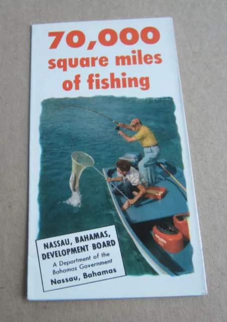 Old Vintage 1954 - 70,000 Miles of FISHING - NASSAU BAHAMAS - Travel Brochure