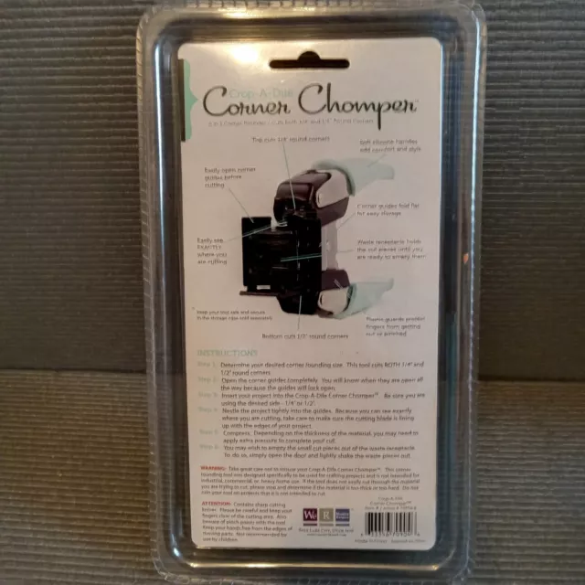 We R Memory Keepers Crop-A-Dile Corner Chomper .25" & .5" Radius New & Sealed 2