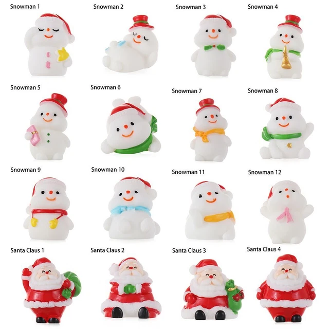 Micro Landscape Miniature Snowman Santa Claus Christmas Figurines Xmas Tree 2