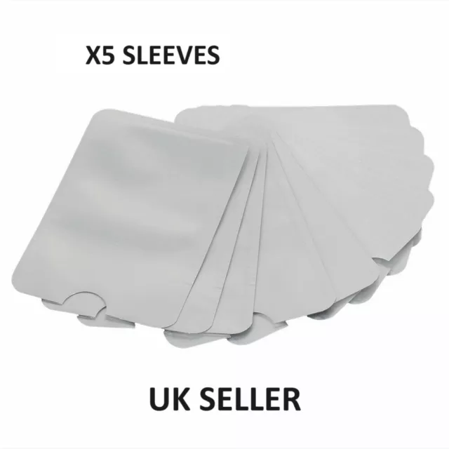 5 X RFID Blocking Sleeves Credit Debit Wallet Purse Protector Contactless - UK