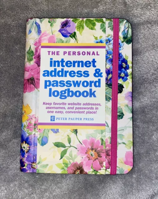 The Personal Internet Address & Password Logbook With Floral Design- Hard Cover