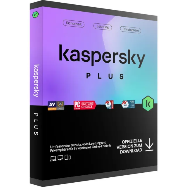 Kaspersky Plus  2024 3 Geräte 1 Jahr Download - Version per E-Mail