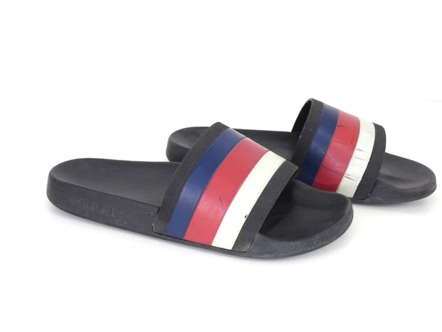 Gucci Mens Sliders Persuit 72 Black Red Blue Pool Slides Sandals Flip Flops UK 7