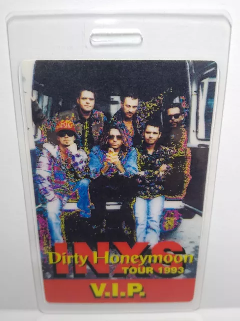 INXS Dirty Honeymoon Tour Backstage Pass VIP Laminated 1993 New Wave Pop Rock 2