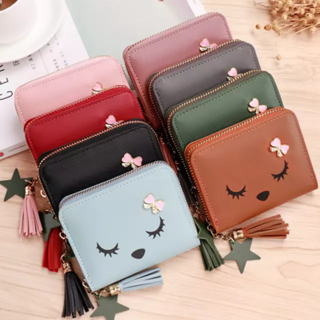 Women Wallet Ladies Mini Small Short Tassel Wallet Cute Girl Zipper Coin Purse