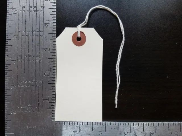 1000 Manila Inventory Shipping Hang Tags Size #3 With String 3 3/4" X 1 7/8"