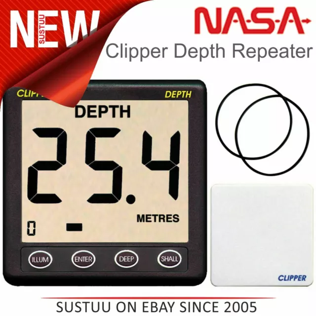 NASA Marine Clipper Depth Repeater Display with 5m Cable│10mA + 25mA│For Boats