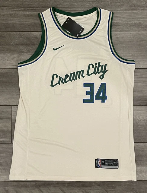 Nike Milwaukee Bucks Giannis Antetokounmpo Cream City Jersey