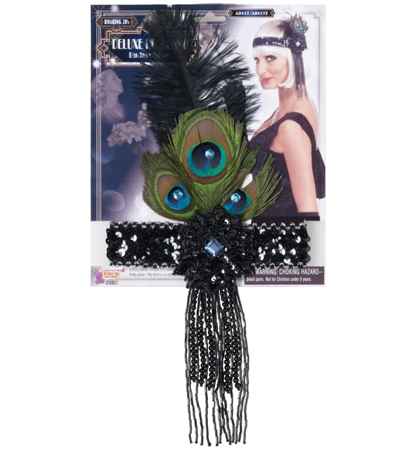 Charleston Flapper 1920s Peacock Feathers Women Costume Headpiece