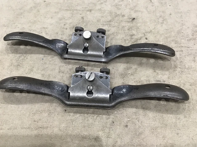 Vintage Pair Stanley 151 Spokeshaves Flat & Curved Bottoms