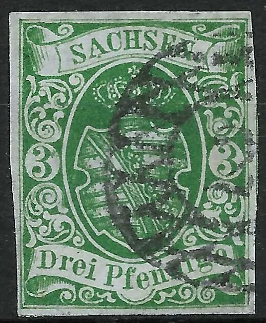 AD SACHSEN 1851; MiNr. 2IIb ; 3 Pfennig; BPP geprüft