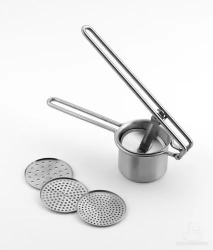 Grunwerg 3 Disc Stainless Steel Food Potato Press Masher Ricer Press 3