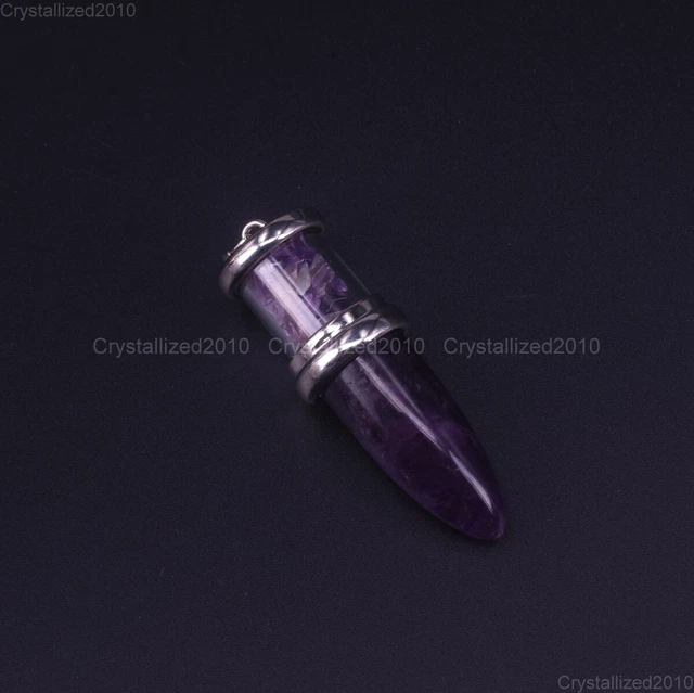 Natural Gemstone Chip Bead Hexagonal Pointed Reiki Chakra Healing Pendant Beads 3
