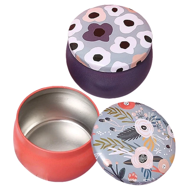 2pcs tinplate unique motif de thé scellé pot de bureau petit pot de bonbons
